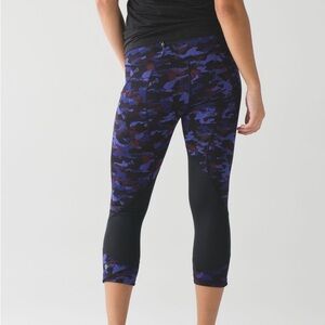 Lululemon Pace Rival Crop Hounds Camo Emperor Blue Black / Black 4